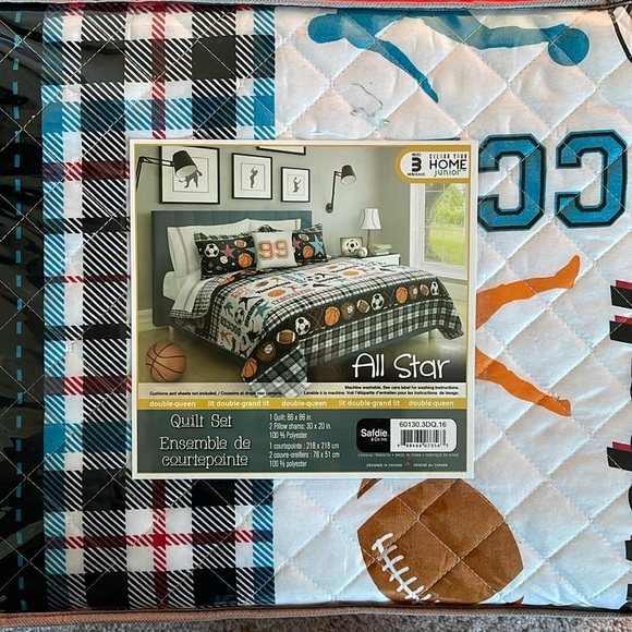 Sports Quilt Set, Double Queen - Picture 1 of 2